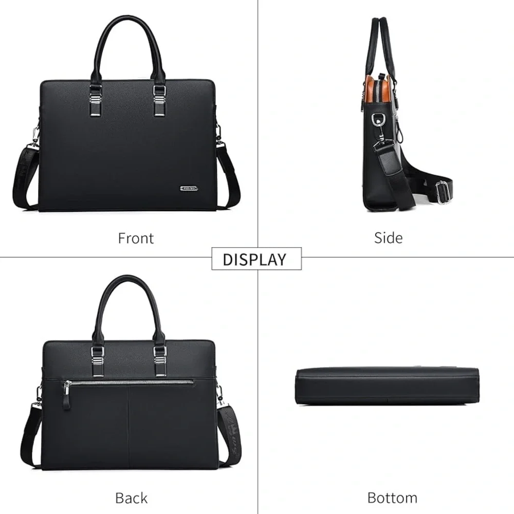 black FSD.WG leather business bag or briefcase missing strap